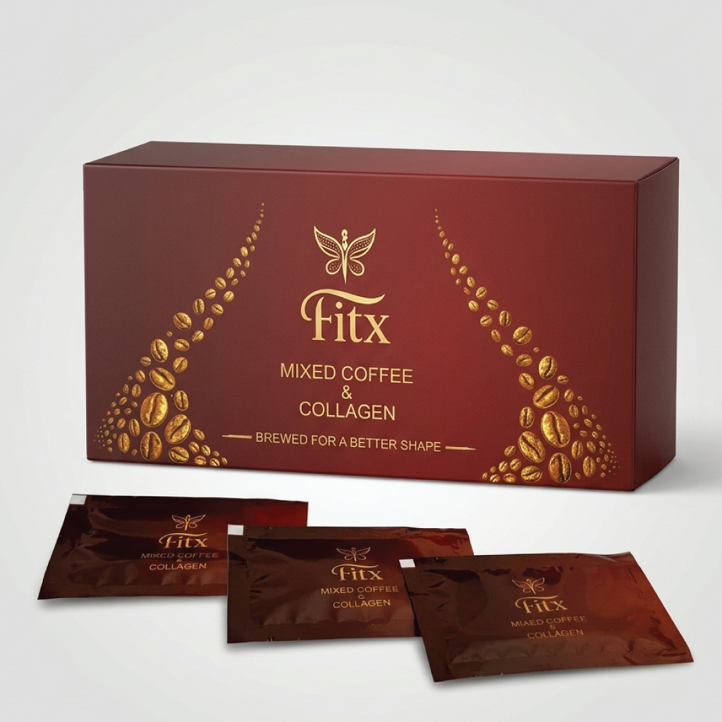 Fitx Mixed Coffee & Collagen - Premium Mischkaffee mit Kollagen für eine bessere Figur und strahlende Haut. 30 Sachets für Ihren Monatsvorrat.